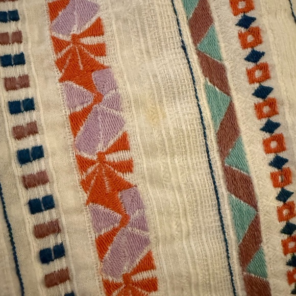 Anthropologie DUET Tildie Embroidered Tunic Dress multi color Tassel - Picture 6 of 6